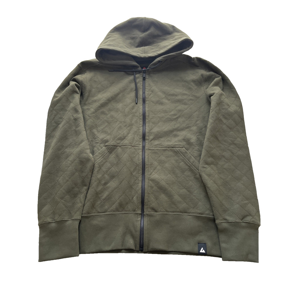 American Giant Diamond Stitch Classic Full Zip Mens XL Deep Olive Heavyweight